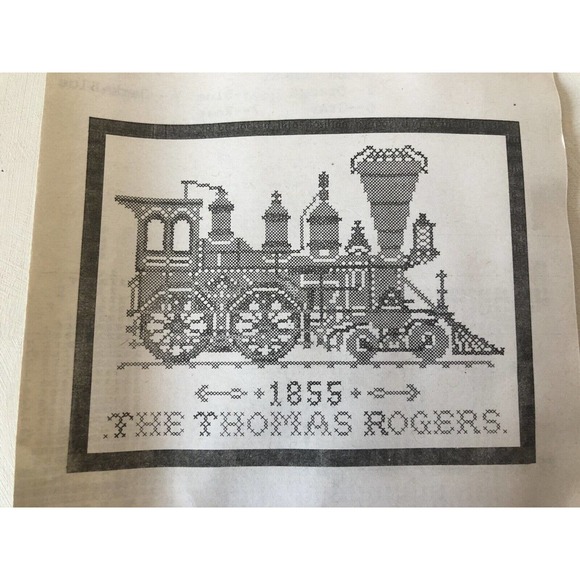 Vintage Embroidery Kit Jane Snead Samplers 1855 Locomotive Thomas Rogers Engine - Picture 3 of 9